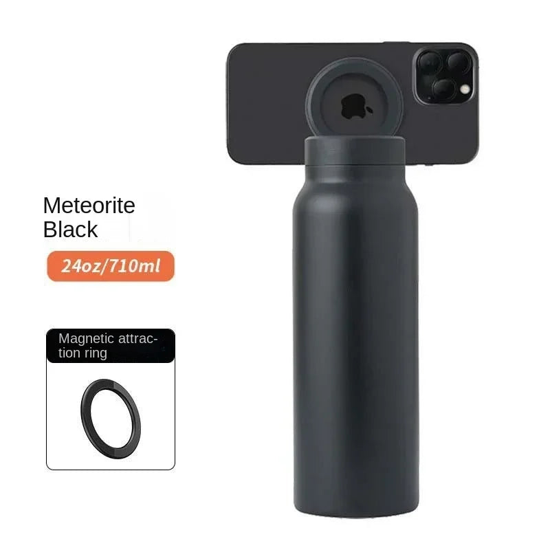 2024 720ml Unique Magnet Water Bottle 304 Stainless Steel Insulated Magsafe Water Bottle with Magnetic Cell Phone Holder