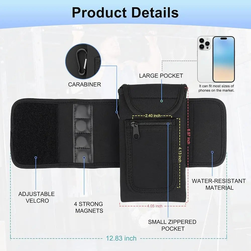 Magnetic Gym Water Bottle Bag Holder Built-in Magnet for Easy Attachment to Metal Surface Magnetic Bottle Sleeve Pouch