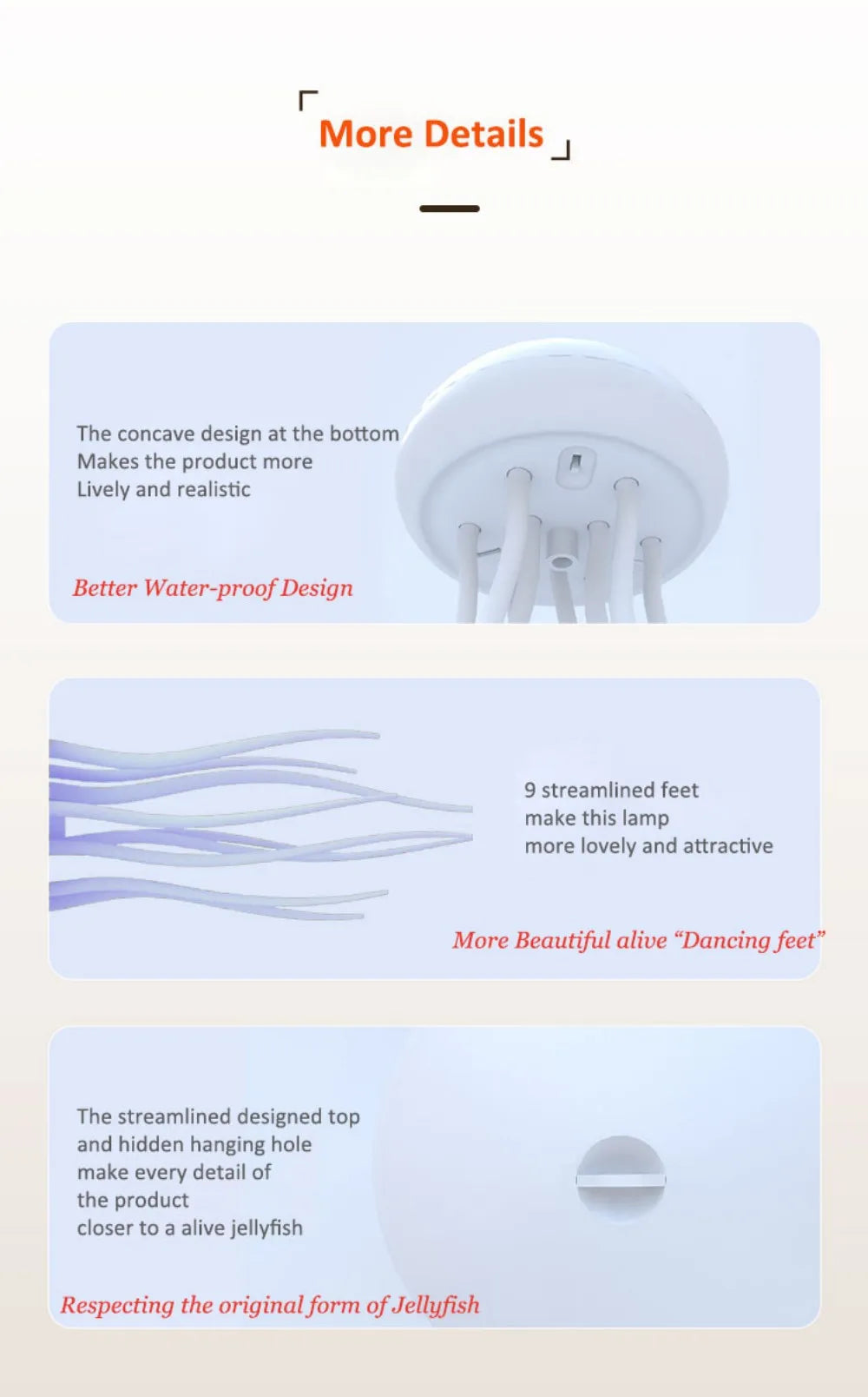 Jellyfish LED Night Light RGB Adjustable Color Active Tentacle USB Rechargeable Bedside Lamp with Polished Base Jellyfish Lights